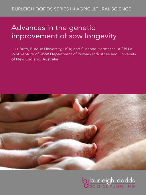 Title details for Advances in the genetic improvement of sow longevity by Luiz F. Brito - Available
